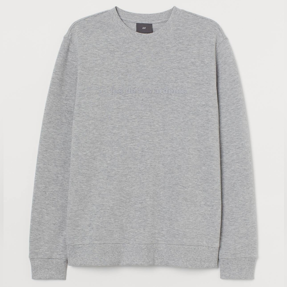 H&M Crew Neck Sweater Les Desirs Ardents Mens Regular Fit Pullover Sweatshirt